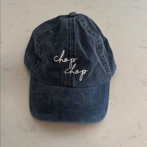NWT “Chop Chop” David and Young Blue Embroidered Denim Baseball Cap